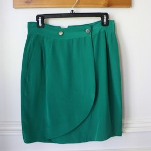 Rag & Bone Green Silk Wrap Petal skirt 27